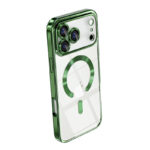 Луксозен прозрачен калъф за iPhone 17 Pro зелен