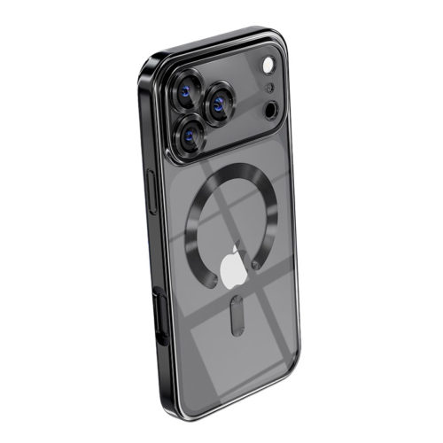 Луксозен прозрачен калъф за iPhone 17 Pro черен