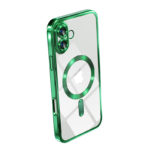 Луксозен прозрачен калъф за iPhone 17 зелен