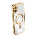 Луксозен прозрачен калъф за iPhone 17 златен