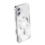 Луксозен прозрачен калъф за iPhone 17 сребърен