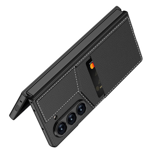 Калъф с място за карти за Samsung Galaxy Z Fold 7 черен стойка