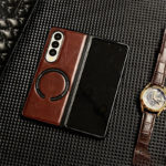 Кожен калъф с Magsafe за Samsung Galaxy Z Fold 7 кафяв