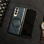 Кожен калъф с Magsafe за Samsung Galaxy Z Fold 7 син