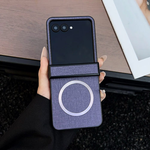 Магнитен калъф за Samsung Galaxy Z Flip 7 лилав гръб