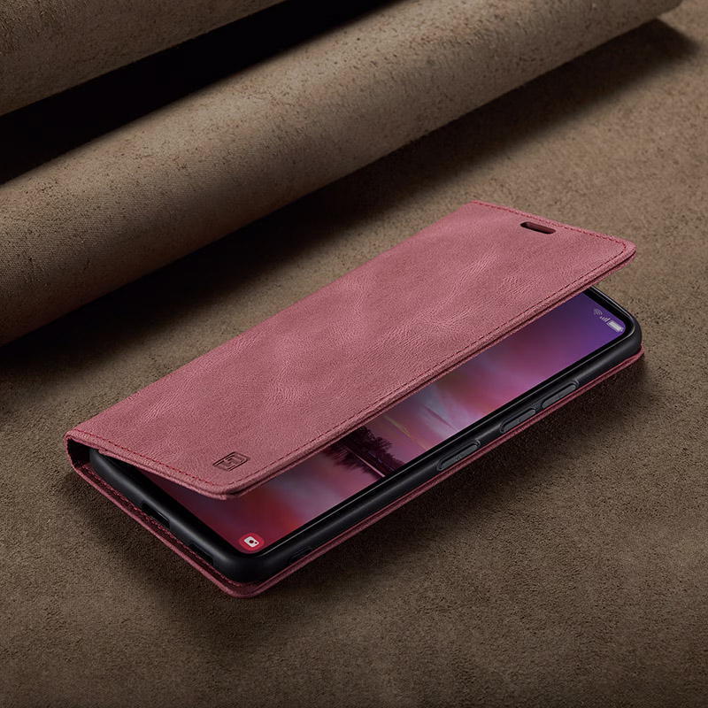 Оригинален кожен калъф за iPhone 17 Pro Max червен 3