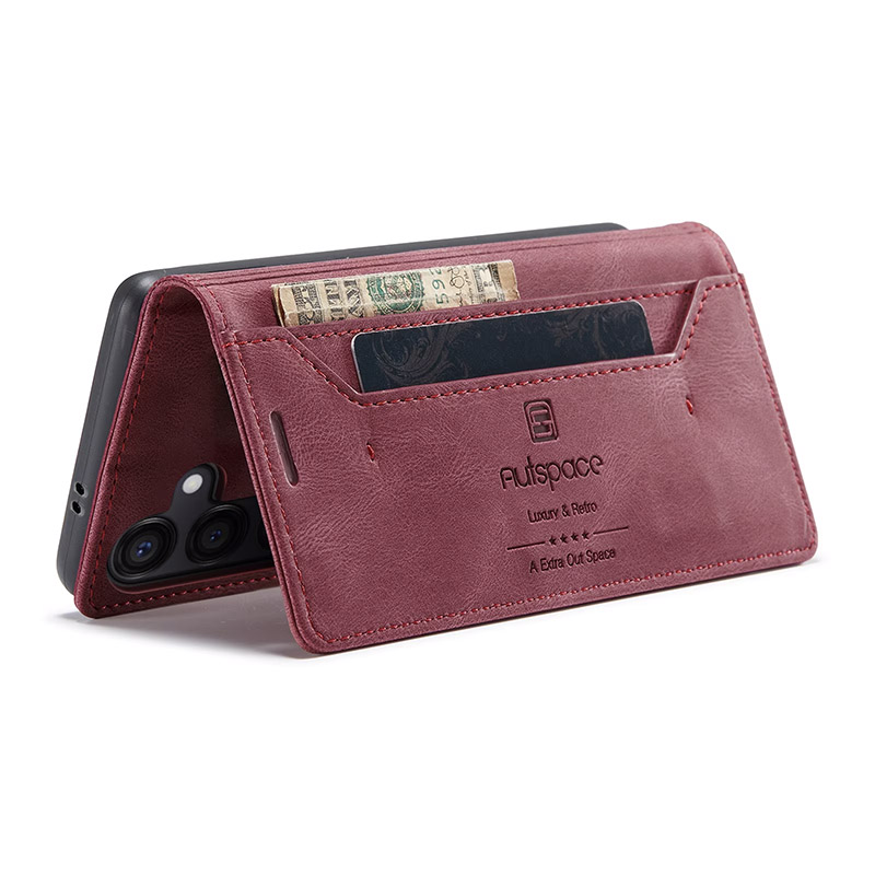 Оригинален кожен калъф за iPhone 17 Pro Max червен 9