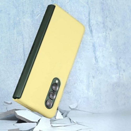 Силиконов калъф за Samsung Galaxy Z Fold 7 жълт удароустойчив