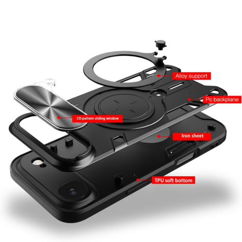 Удароустойчив калъф с пръстен за iPhone 17 Air устройство