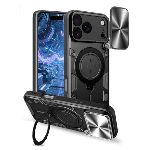 Удароустойчив калъф с пръстен за iPhone 17 Pro