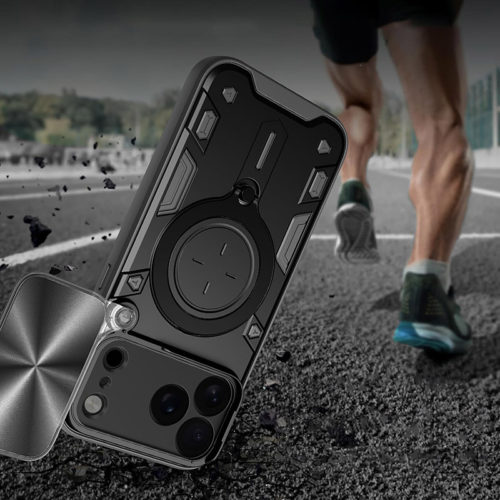 Удароустойчив калъф с пръстен за iPhone 17 Pro Max противоударен