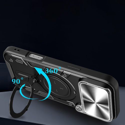 Удароустойчив калъф с пръстен за iPhone 17 Pro стойка