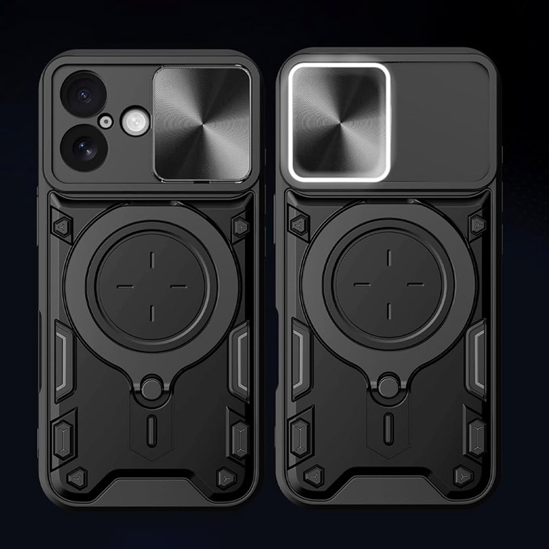 Удароустойчив калъф с пръстен за iPhone 17 защита на камерата