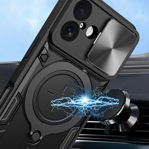 Удароустойчив калъф с пръстен за iPhone 17 магнитно закрепване