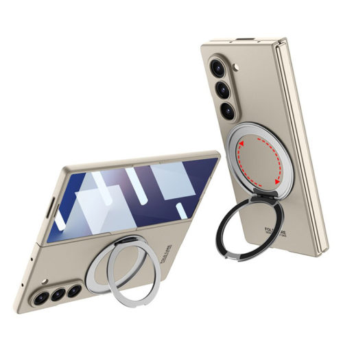 Калъф с магнитен пръстен за Samsung Galaxy Z Fold 7 титаниум