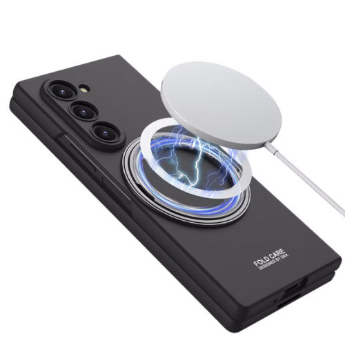 Калъф с магнитен пръстен за Samsung Galaxy Z Fold 7 черен магнитно закрепване