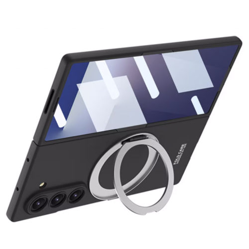 Калъф с магнитен пръстен за Samsung Galaxy Z Fold 7 черен стойка