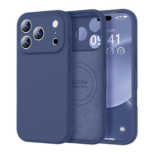 Качествен силиконов калъф за iPhone 17 Pro Max син