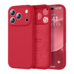Качествен силиконов калъф за iPhone 17 Pro Max червен