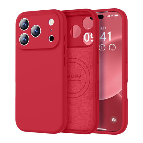 Качествен силиконов калъф за iPhone 17 Pro червен