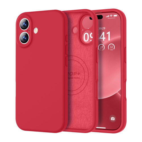 Качествен силиконов калъф за iPhone 17 червен