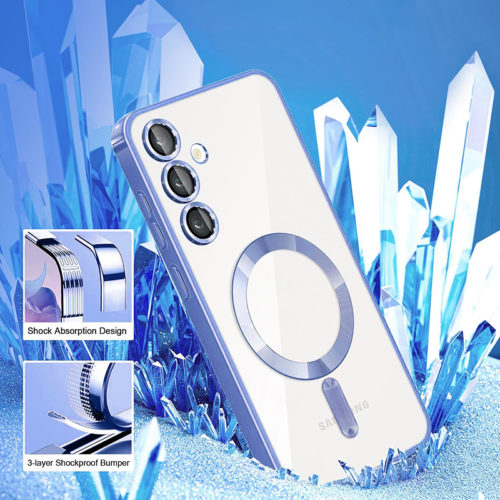 Луксозен калъф с Magsafe за Samsung Galaxy S25 Plus син удароустойчив