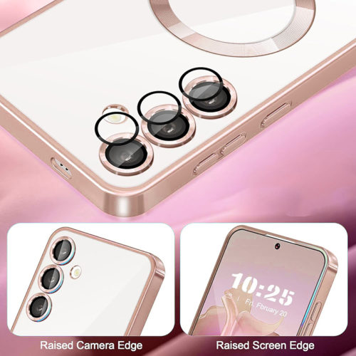 Луксозен калъф с Magsafe за Samsung Galaxy S25 Ultra розов защита камера