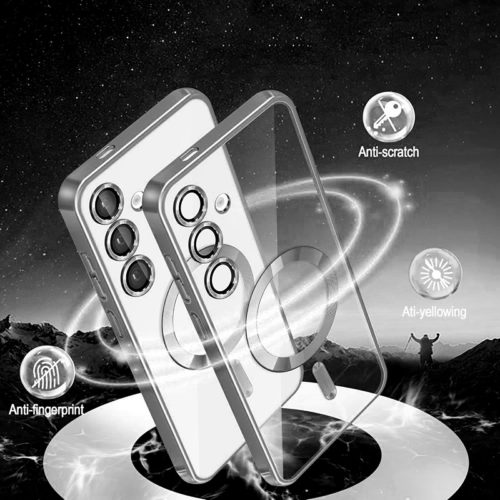 Луксозен калъф с Magsafe за Samsung Galaxy S25 черен против отпечатъци