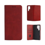 Кожен калъф с магнитен капак за Samsung Galaxy A07 червен