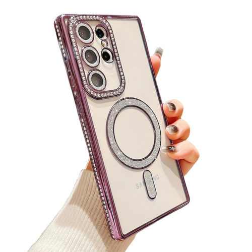 Луксозен калъф с кристали за Samsung Galaxy S25 Ultra лилав