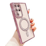 Луксозен калъф с кристали за Samsung Galaxy S25 розов