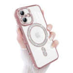 Луксозен калъф с кристали за iPhone 17 розов