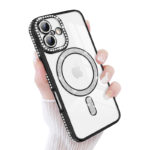 Луксозен калъф с кристали за iPhone 17 черен