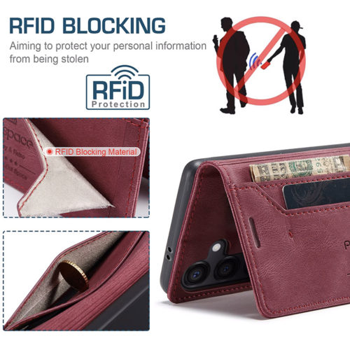 Оригинален кожен калъф за Samsung Galaxy A17 червен 19