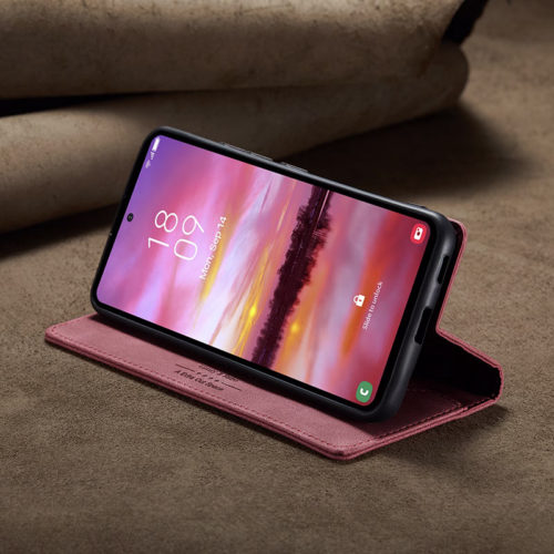 Оригинален кожен калъф за Samsung Galaxy A17 червен 23