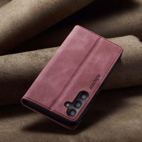 Оригинален кожен калъф за Samsung Galaxy A17 червен 25