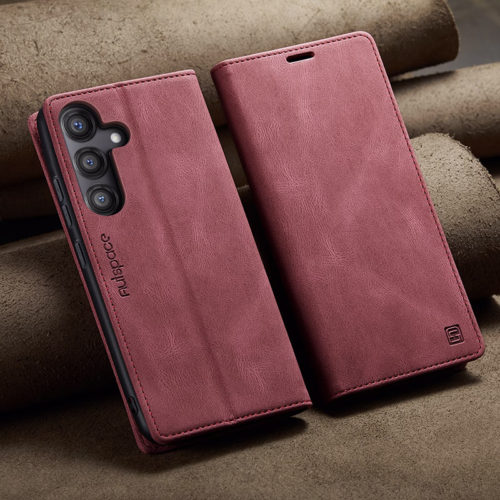 Оригинален кожен калъф за Samsung Galaxy A17 червен 27