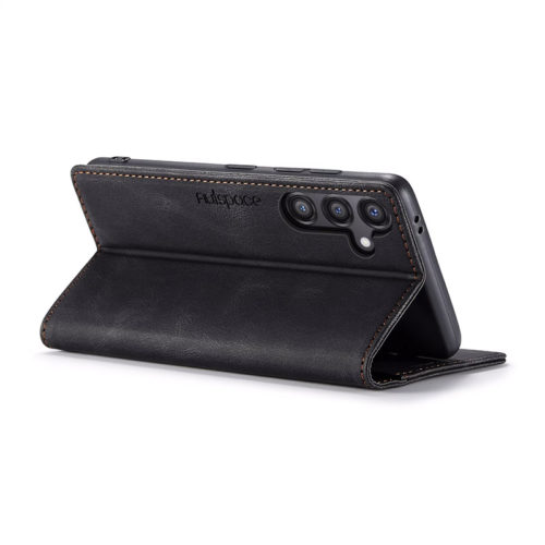 Оригинален кожен калъф за Samsung Galaxy A17 черен 10