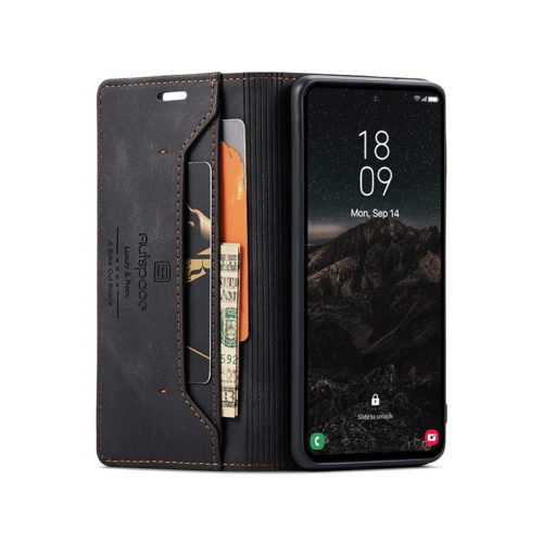 Оригинален кожен калъф за Samsung Galaxy A17 черен 12