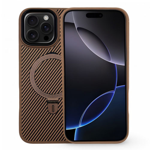 Премиум карбонов калъф за iPhone 16 Pro Max златен