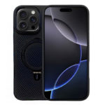 Премиум карбонов калъф за iPhone 16 черен