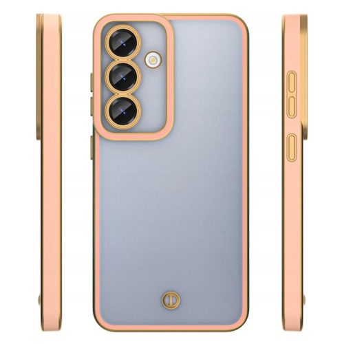 Прозрачен калъф със златна рамка за Samsung Galaxy A56 гръб