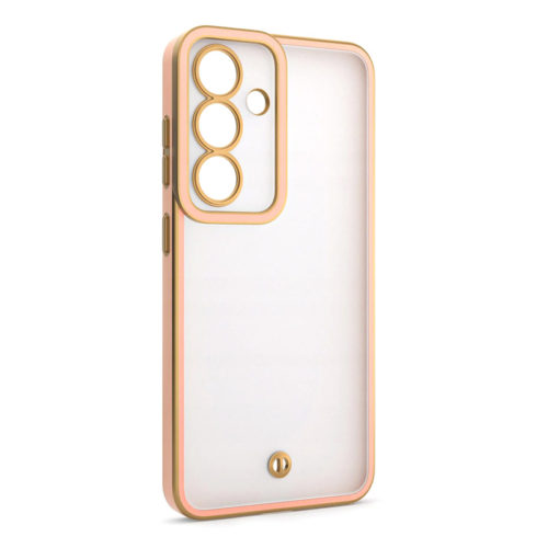 Прозрачен калъф със златна рамка за Samsung Galaxy A56 защита камера