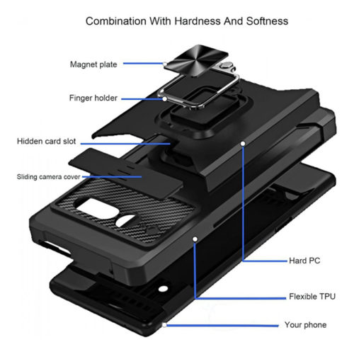 Удароустойчив калъф с държач за карти за Samsung Galaxy S24 устройство