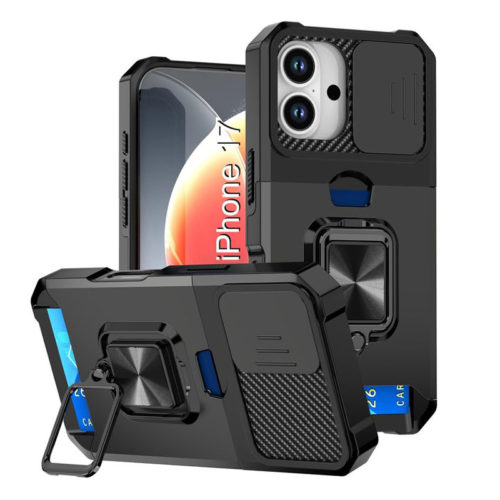 Удароустойчив калъф с държач за карти за iPhone 17