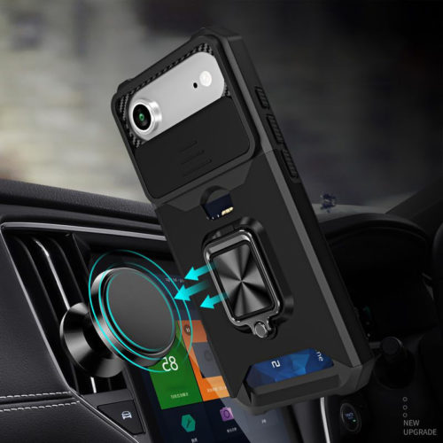 Удароустойчив калъф с държач за карти за iPhone 17 Air магнитно закрепване