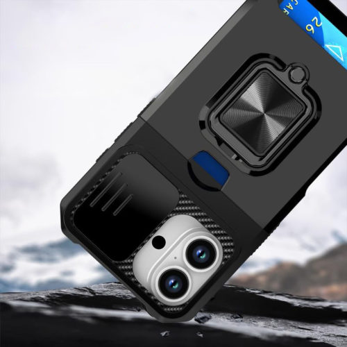 Удароустойчив калъф с държач за карти за iPhone 17 противоударен