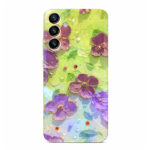 Калъф с цветя и камъни за Samsung Galaxy A16 зелен и лилав