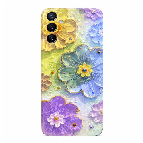 Калъф с цветя и камъни за Samsung Galaxy A56 шарен