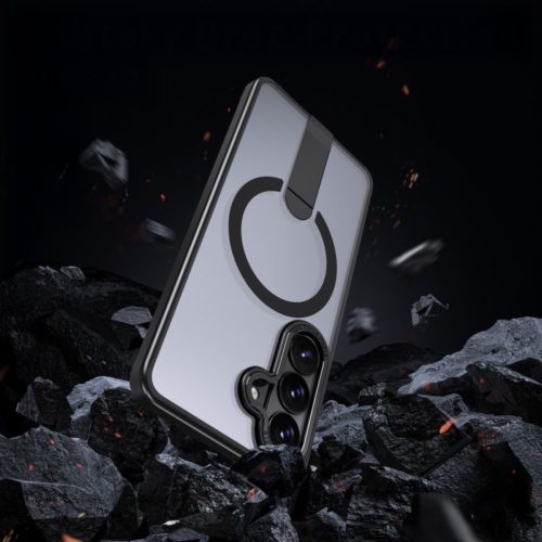 Луксозен калъф със стойка за Samsung Galaxy S26 Plus черен удароустойчив